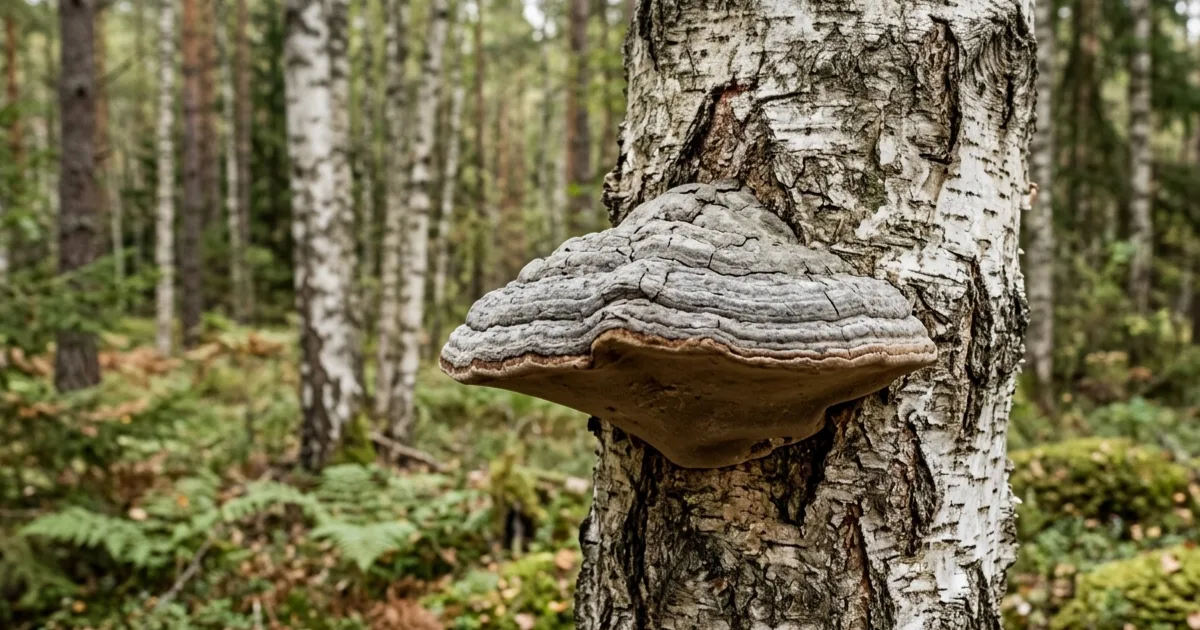 The tinder bracket fungus grows as a hard, hoof-shaped bracket on birch and other hardwood trees. Its pale brown interior flesh — known as amadou — holds a smoulder after catching a spark, making it one of the most reliable natural fire-starting materials in the ancient world. Mesolithic hunter-gatherers at Star Carr collected, prepared, and carried this fungus as a dedicated fire-starting tool so