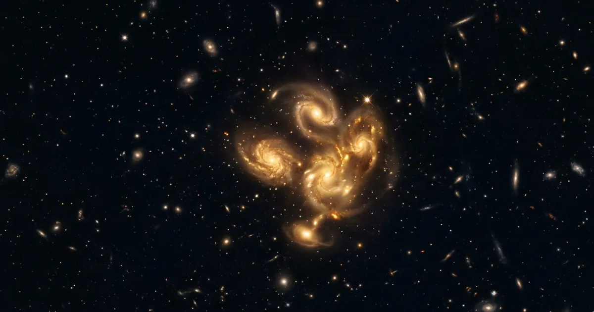 Projected phase-space diagrams for four galaxy clusters analyzed in the study, showing the line-of-sight velocity of each galaxy relative to the cluster mean, plotted against its projected distance from the cluster center. Colored squares mark galaxies belonging to compact groups; black dots are surrounding cluster members. Regions defined by Rhee et al. (2017) indicate how long each galaxy has be