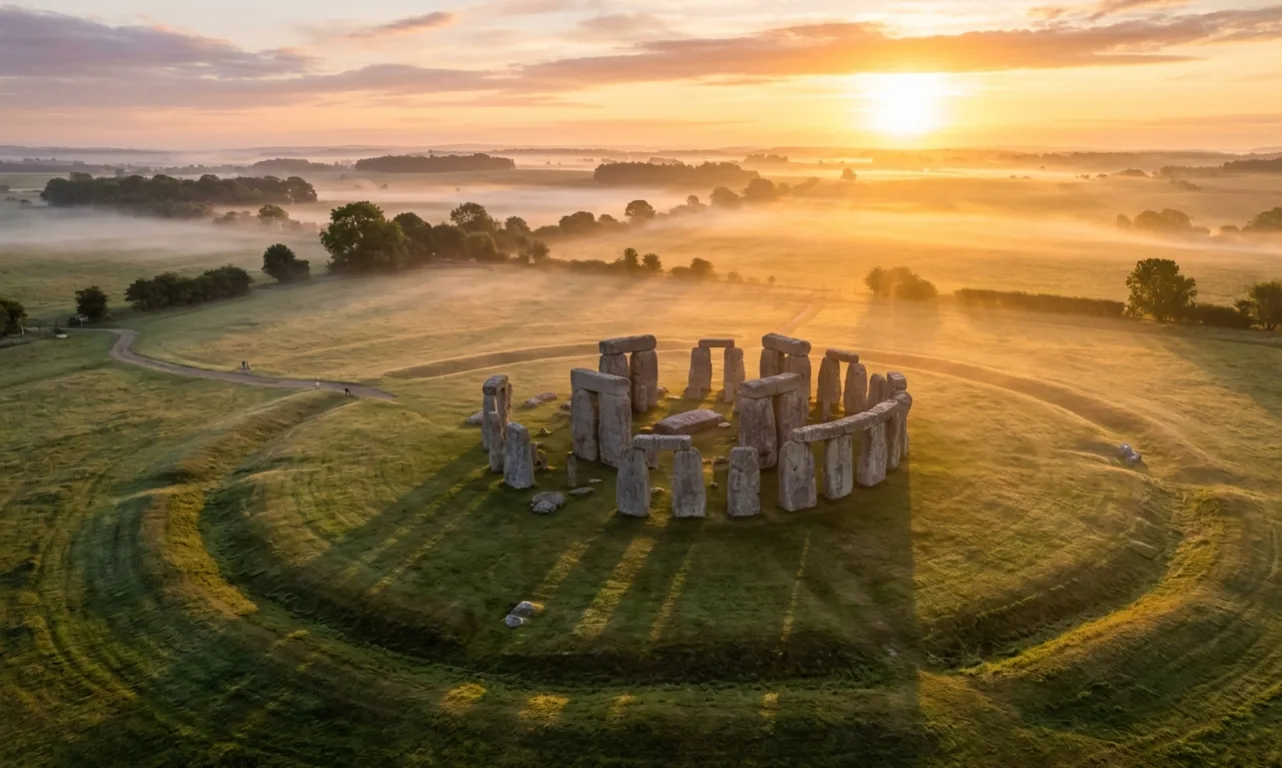 The Altar Stone (Stone 80) lies flat at the very centre of Stonehenge. Unlike the towering sarsen uprights that surround it, this single slab of greenish-grey sandstone has puzzled archaeologists for decades. New research confirms its likely source in the Caithness region of northeast Scotland and models how glacial ice may have begun its long journey south. Image: NavsoraTimes / Archaeology Desk.